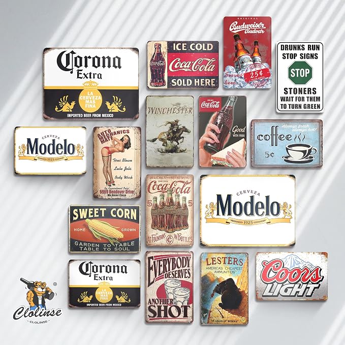 Modelo Beer Signs | Man Cave Decor | Bar Vintage Metal Tin Signs | Garage Retro Funny Cool Things | Wall Poster Stuff For Pub Home House Coffee Shop Room indoor outdoor 8x12 Inch - Image 7