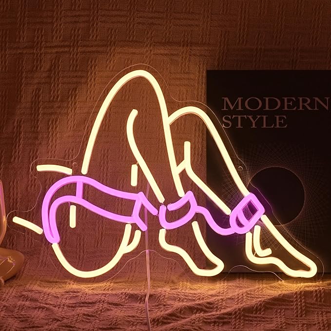 Lady Neon Sign Romantic Woman Neon Light Sign for Wall Decor Dimmable USB Powered Preppy Girl Led Light Sign for Adult Theme Party Bedroom Beauty Salon Man Cave Bar Club Hotel by BNEMCEZHLEDNEONSIGN