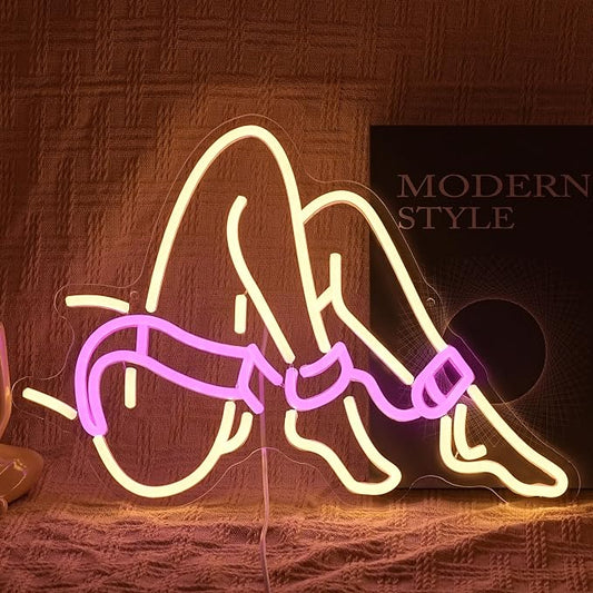 Lady Neon Sign Romantic Woman Neon Light Sign for Wall Decor Dimmable USB Powered Preppy Girl Led Light Sign for Adult Theme Party Bedroom Beauty Salon Man Cave Bar Club Hotel by BNEMCEZHLEDNEONSIGN