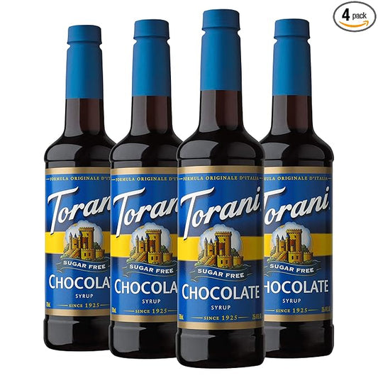 Torani Sugar Free Chocolate Flavored Drink Syrup, 25.4 fl oz (Pack of 4)