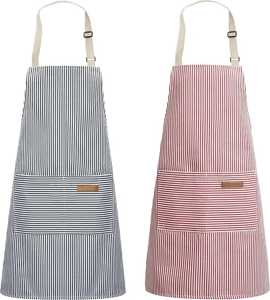 Syntus Apron for Men Women, Adjustable Cooking Kitchen Apron with 2 Pockets | Machine Washable, Firm Stitching, Stain Resistance, Long Tie Straps, 2 Pockets, Versatility, Unisex Use, Gift, BBQ by Syntus