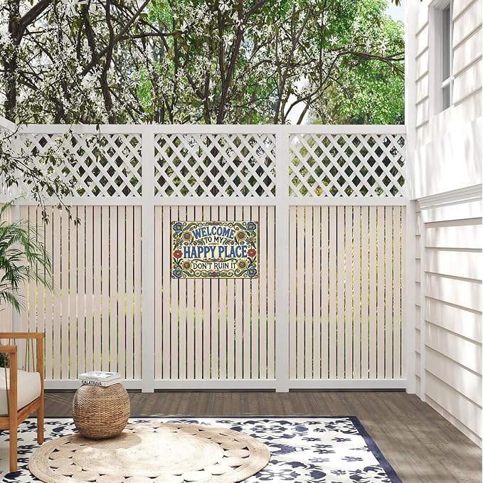 Welcome to my Happy Place Don't Ruin it Sign Front Welcome Metal Signs Print Aesthetic Room Decoration for Garden Yard Porch Home Bedroom Outdoor Wall art Decor 8 X 12 inch - Image 6