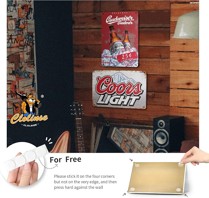 Coors Light Beer Signs Man Cave Decor | Bar Vintage Metal Tin Signs | Garage Retro Home decor | Wall Poster Funny Cool Things Stuff For House Shop Room Coffee 8 * 12 Inch - Image 5