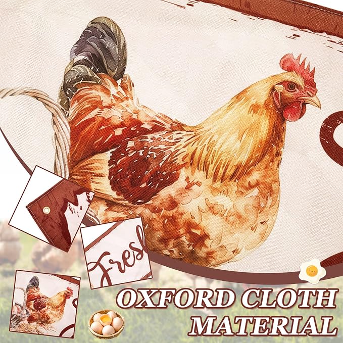 Tegeme Farm Fresh Eggs Sign, 24 x 120 inches/ 2 x 10 ft Rustic Fresh Eggs Banner Sign with 10 Grommets for Indoor Outdoor Chicken Coop Yard Business Supplies Farmers Market Decor