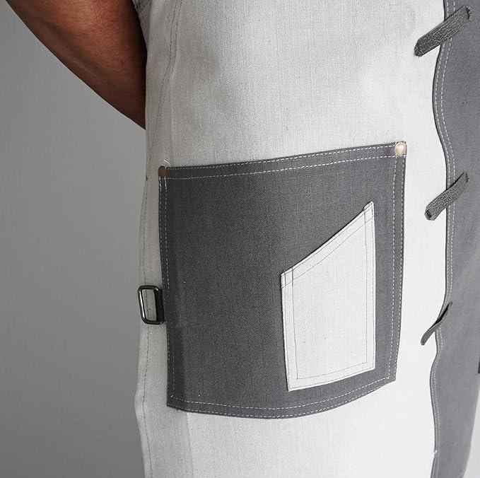 Professional Work Apron for Men & Women – 100% Cotton with waterproof Membrane, Cross Back Straps