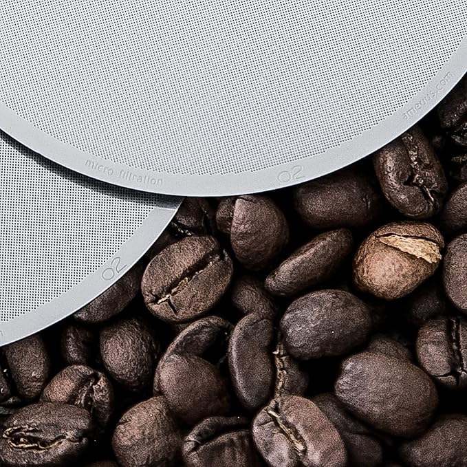 Stainless Steel Metal Reusable Filters - made for the AeroPress - o2 Micro Filter- Bonus Filter Drying Stand & Carrying Case