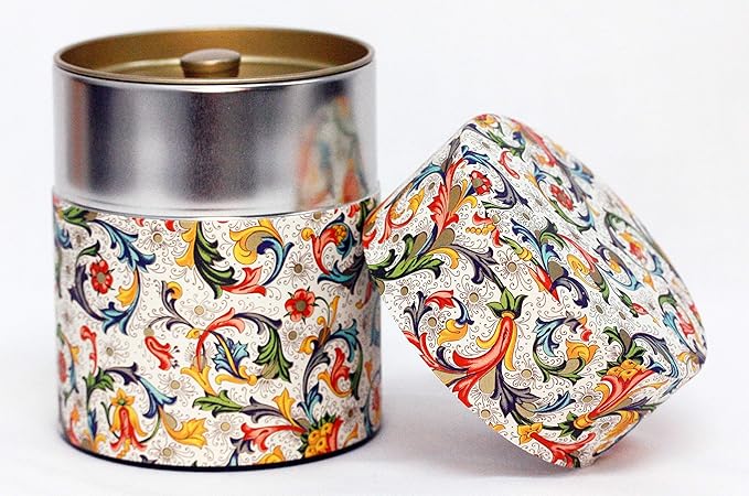 Tea Tin Canister: Florence Collection Wide 7oz (200g) CRT-001, Japan
