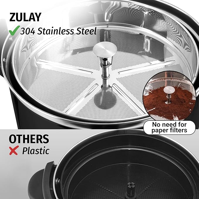 Zulay Commercial Grade 100 Cup Coffee Maker Hot Water Urn - Large Percolator Pot Dispenser With Double-Wall Stainless Steel, Quick Brew, Stays Hot for Tea & Beverage at Events & Catering - Black