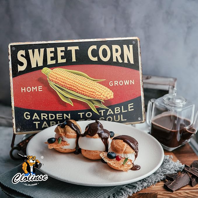 Kitchen Decor | Farm Sweet Corn Metal Vintage Tin Signs | Farmhouse Funny Retro Wall Decor | Cool Things For Man Cave Stuff Poster For Home House Shop Room 8x12 Inch - Image 6