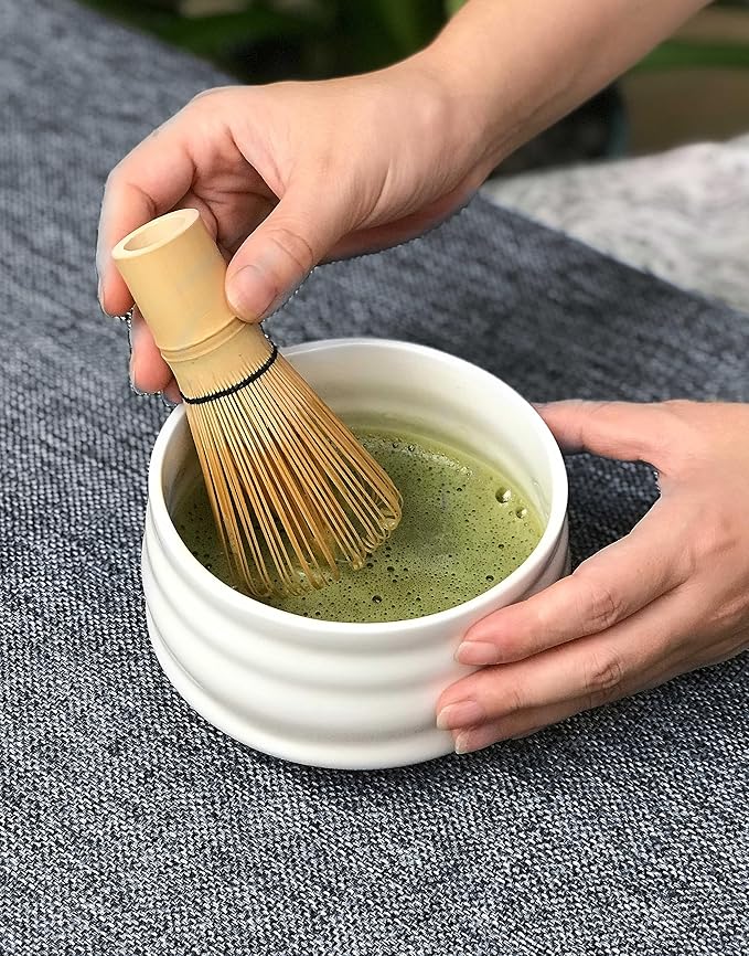 Ceramic Matcha Bowl, Handmade Japanese Green Tea Cup,Matcha Tea Whisk Bowl For Ceremony Chawan 500ml 17oz (White)