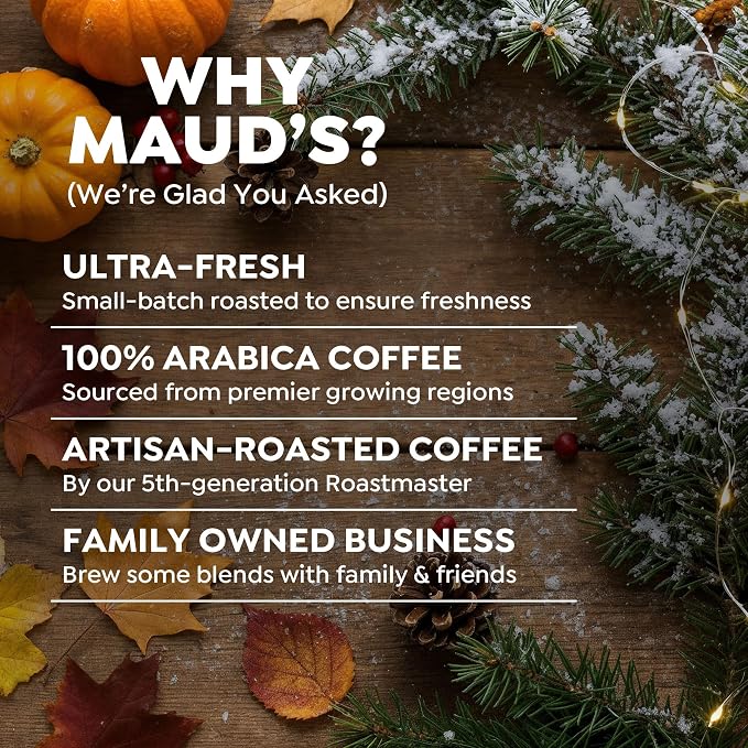 Maud’s Holiday & Fall Flavored Coffee Pods Variety Pack Bundle, 48ct, 11 Assorted Seasonal Flavors, Medium Roast Coffee in Single Serve Pods 100% Arabica Coffee, Compatible with Keurig K Cups Maker - Image 6