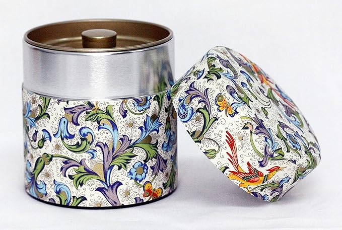 Tea Tin Canister: Florence Collection Wide 3.5oz (100g) CRT-002, Japan